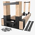 Anyelse Outdoor Firewood Log Storage Rack Bracket Kit, Adjustable Rack Any Length, Fireplace Wood Storage Holder for Indoor Outdoor Patio with 34 Accessories