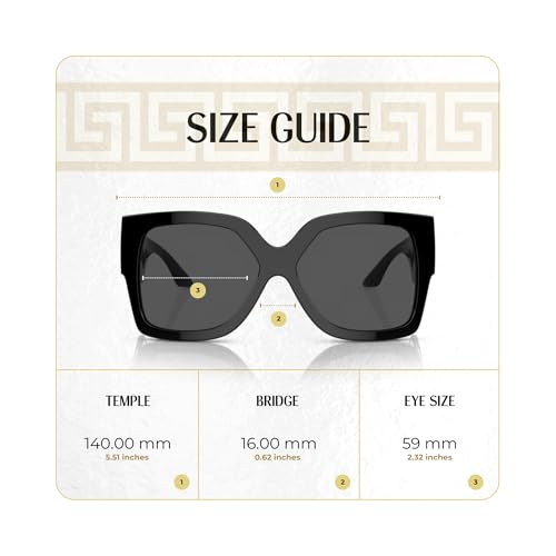 Versace VE4402 Rectangular Sunglasses for Women +BUNDLE with ACCESSORY EYEWEAR KIT4