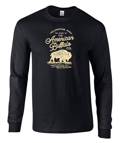 Have It Tall Men's Yellowstone Buffalo Graphic Tall Long Sleeve T Shirt