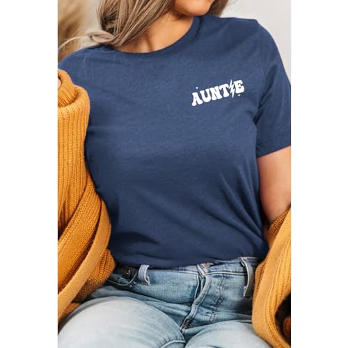 Auntie Shirt Women I’m Just Here for My Nephew Shirts Cool Aunts Club Tee Funny Auntie Print Graphic Aunt Gift Tops3