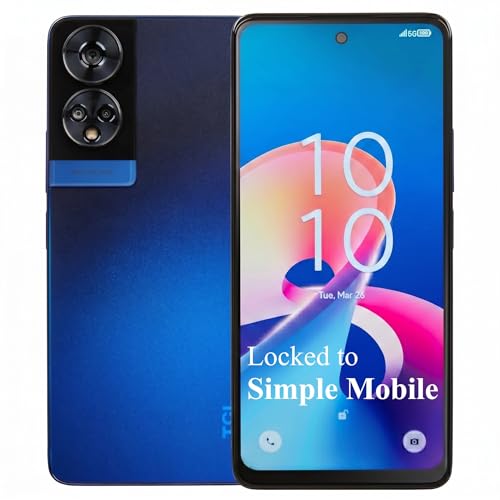 Image of Simple Mobile, TCL 50 XE 5G, 128GB, Prepaid Smartphone, Blue, 50MP Camera, Locked