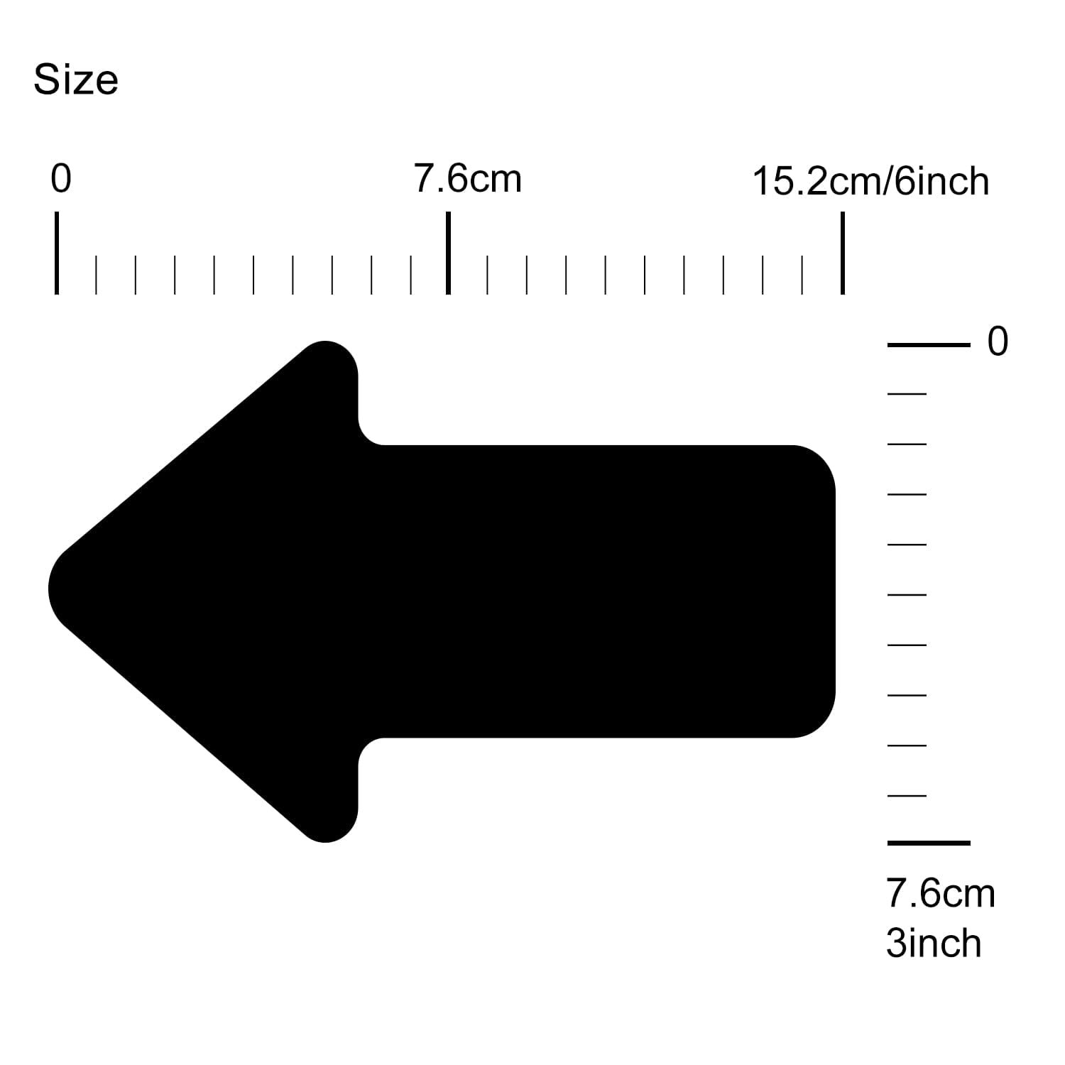 200 Flechas Adhesivas 7,6 X 15,2 Cm Flechas Señalización Del Suelo Rollo Autoadhesivo Resistente A La Intemperie Negro