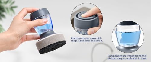 Image of Gopendra Bowl Cleaning Sponge, Press Liquid Sponge Cleaning, Household Pot Washing Sponge, Ball Washing Tool Refillable Pans Kitchen Utensils Accessories (Sponge)