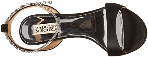 Badgley Mischka Women's Tiffany Heeled Sandal, Black Satin, 9 | Image 4