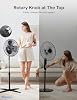 Ventilador de pedestal oscilante ajustable PELONIS de 16" para dormitorio, negro | Ventilador de pie económico de 3 velocidades con oscilación amplia e inclinación, controles manuales para sala de estar y oficina, silencioso 45dB, eléctrico con cable 8