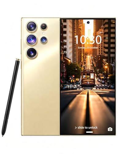 Image of C24 Ultra Unlocked Phone 5G Dual SIM, 8GB+256GB Large Storage Unlockedphone, Android 14.0 Cell Phone, 6800 mAh Battery Smart Phone, 6.8-inch HD Screen /Fingerprint Lock /GPS (Glod)