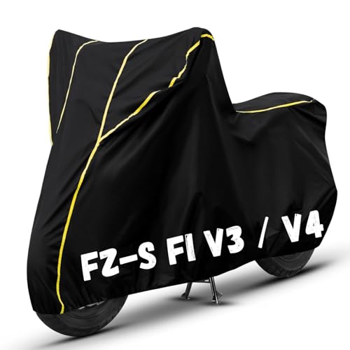 Image of Bike Cover for FZ-S FI V3 / V4 100% Waterproof, Dustproof & Scratch Resistant| Fully Bottom Elastic UV Resistant Heavy Duty Body Cover | All Weather Outdoor Use