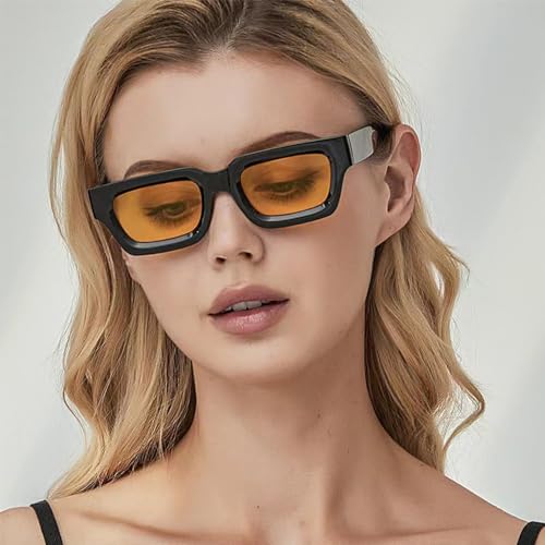 Retro Rectangle Polarized Sunglasses for Small Face Women Men Chunky Square Thick Frame Glasses UV400 Protection3