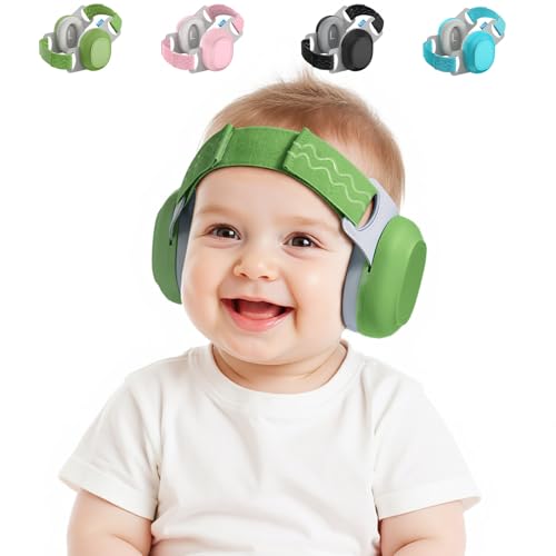 Bella's Friends Baby Ear Protection for Infants & Toddlers(3–48 Months) - Lightweight 24dB Noise Cancelling Headphones - Safe fit & Comfort Earmuffs - Improve Sleep - Baby Travel Essential, Green