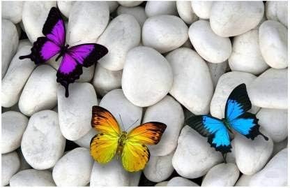 Image of Refrigerator Drawer Mat /Fridge Mat Set of 6 Piece (11.5 X 17.5 Inches) (Stone Butterfly)