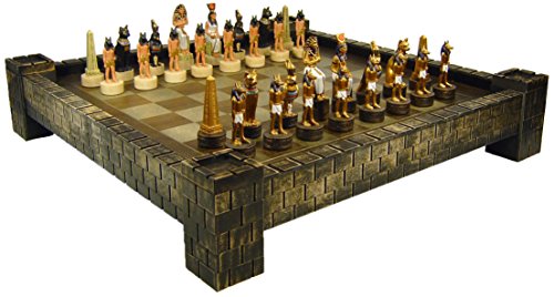 Hpl Egyptian Anubis Chess Set W/ 17" Castle Fortress Board Egypt #TOP12