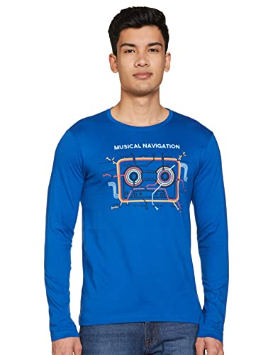 Image of Max Men's Cotton Graphic Print Full Sleeves Regular Fit T-Shirt