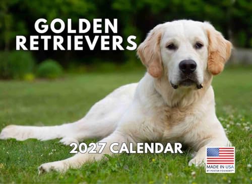 Golden Retriever 2027 Monthly Wall Calendar
