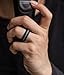 Saco Band Silicone Wedding Rings - Middle Line & Plain (Middle Line Blue Red Gray, Solid Black, Camo, 8.5-9 (18.9mm))