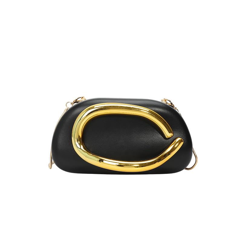 Elegante bolso de noche de piel sintética para mujer, bolso de mano, bolso de mano, bolso de mano, bolso de mano, bolso de mano, bolso pequeño para bodas, cumpleaños, fiestas, Negro
