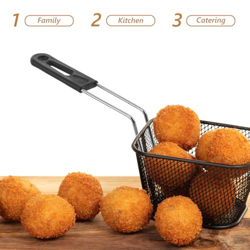 Luxshiny 2 unidades Manija Desmontable de Acero Inoxidable de 9,45 pulgadas para Cesta de Freidora de Anillo de Huevo y Cesta de Omelette - Ergonómica y Antideslizante miniatura 3