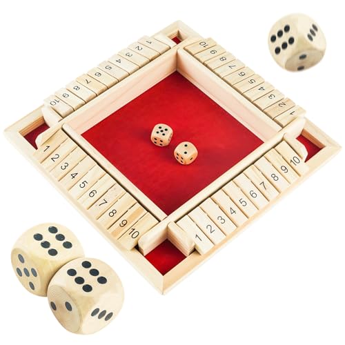 Juego Shut The Box de madera para 2-4 jugadores miniatura 1