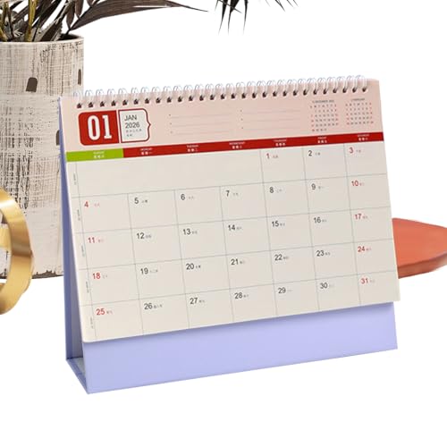 Calendario da scrivania mensile semplificato – 312 g 2026 planner organizer, grafico per pianificazione familiare, pianificazione ufficio studio | Calendario funzionale per la pianificazione desktop