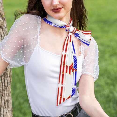 Yugoslavia Yugoslavian Flag Novelty Blur Style Women'S Luxury Satin Silk Scarf for Hair Neck Purse - Soft Lightweight Sun Protection Bandana Accessory with Glossy Finish for Summer Handbag Decoration2