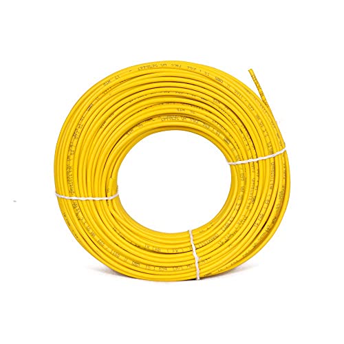 GVD PVC & FR Insulated 2.5mm Yellow Color Single Core Flexible Copper Wires & Cables for Home or Domestic Industrial Electric Wiring, Electric Wire (45Mtr)