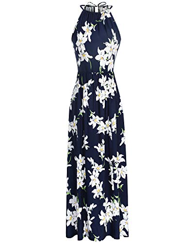 Image of KILIG Women's Summer Floral Beach Flowy Split Maxi Long Dresses