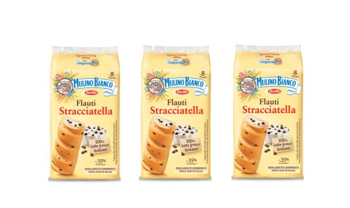 3x Mulino Bianco Kuchen mit Stracciatella Flauti 8x 35g kekse riegel snack