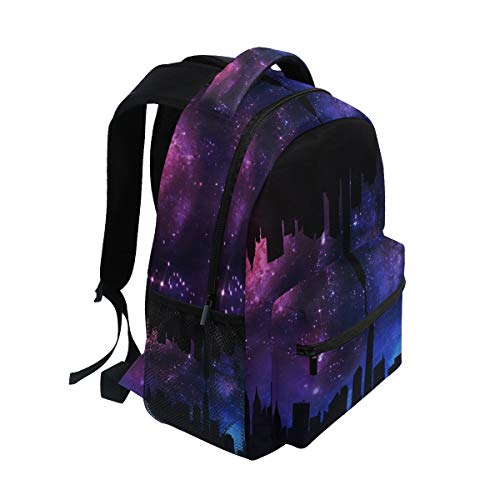 Aangepaste Mode Causale Stad Silhouet Galaxy Prints Rugzakken Meisjes Jongens Schooltassen Schouders Tas Reizen… - Afbeelding 3