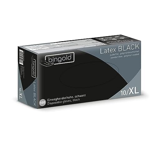 Einmalhandschuhe Latex BLACK puderfrei, Größe XL, 100-er Pack