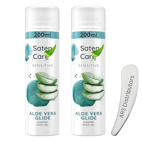 Satin Care Sensitive Aloe Vera Glide Shaving Gel for Women Moisturising Shave Gel for Smooth Irritation-Free Shave on Legs & Body (Pack of 2)