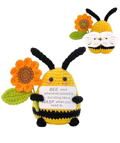 SonaBhu 1Pcs Plushie, Crochet Flower Bouquet, Sunflower Crochet, Crochet Toys, 11 * 7, Perfect for Birthday, Christmas, Valentine’s Day, Emotional Support Gift for Women, Men, Friends, Colleagues