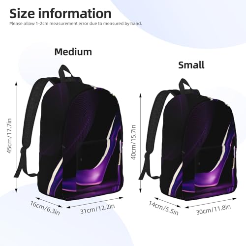 Sac à dos de voyage décontracté violet aux finitions soignées imprimé talons - 4