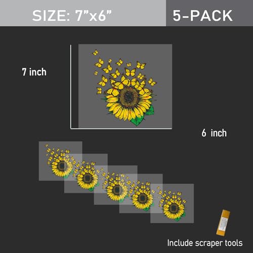 Image of 5pcs Sunflower and Flying Butterflies Bumper Sticker Car Decal for Women Mom Truck Rv Motorhome Windows (7x6)
