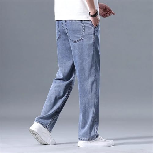 Men's Jeans Pants Summer Thin Lightweight Casual Baggy Denim Pants Straight Drape Trousers Male2