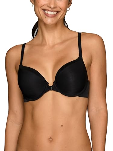 Vanity Fair Women's Front Closure Bra with No-Poke Underwire (34B-44DDD),Average Figure - Black,36D