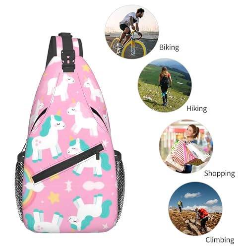 Mochila bandolera SVEFDOC rosa con diseño unicornio miniatura 6
