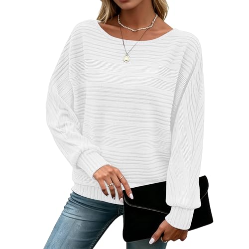 Image of Women's Batwing Tunic Tops, Long Sleeve Shirts Blouses, Business Casual Sweater for Office Work