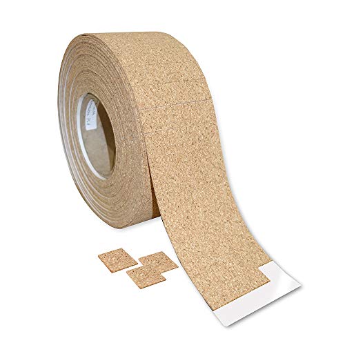 Frank Lowe Cork with Removable Adhesive Separator & Shipping Pads for Glass, Mirrors & Windows (1/8 x 1 x 1)