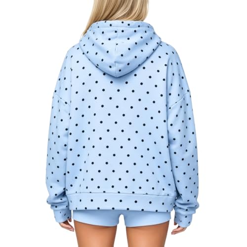 Polka Dot Sweatshirt Women Crew Neck Oversized Hoodie Y2K Fall Sweatshirts - image 5