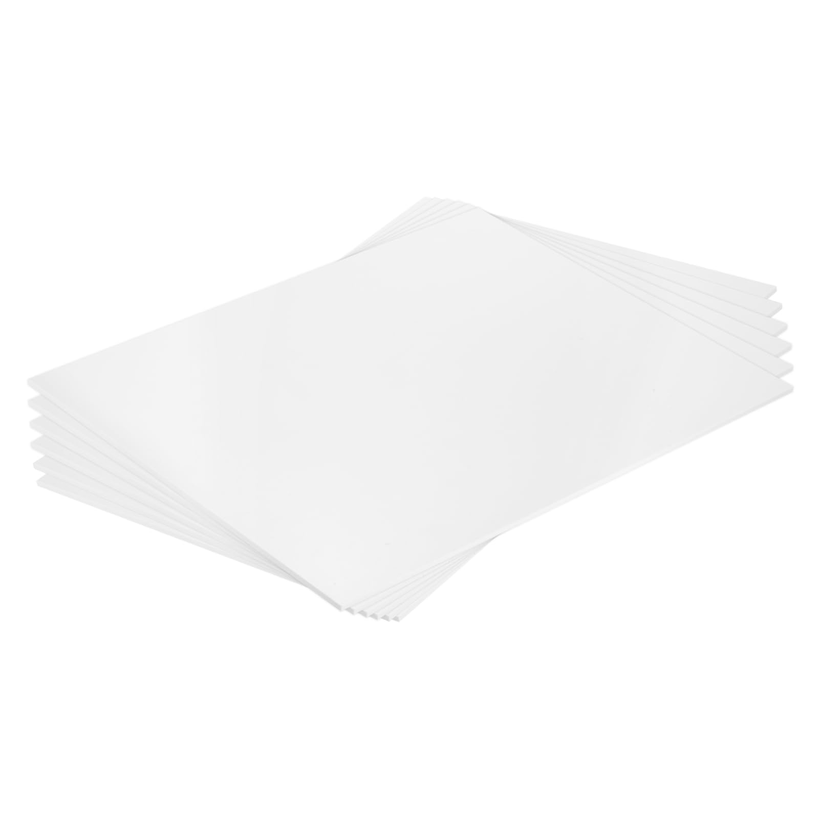 sourcing map Foglio di plastica ABS, 40,6 x 30,5 x 0,3 cm, fogli di stirene ABS, per modellismo edilizio fai da te, pannello bianco, 6 pezzi