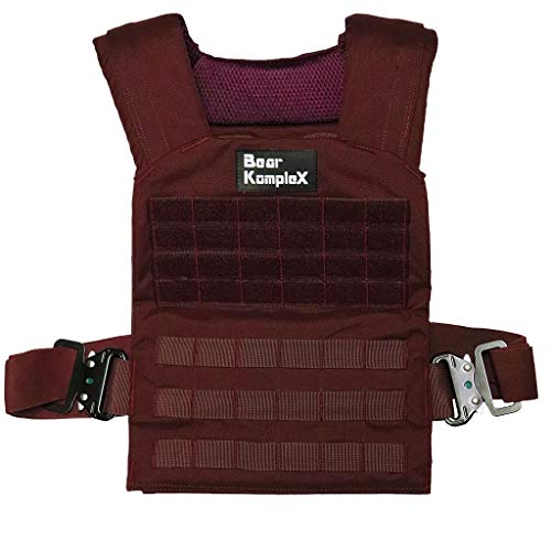 Bear KompleX Weight Vest - Military Grade, Easily Adjustable, Gym Training Jacket with Heat Treated Steel Alloy Buckles for Strength & Crossfit Training, Plates Sold Seperately