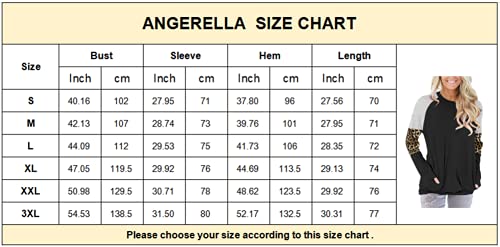 Angerella YS0639-BLACK-M Stripe Colorblock Shirts For Women Casual Tops Long Sleeve Tunics Loose Fitting Tops M thumb #5