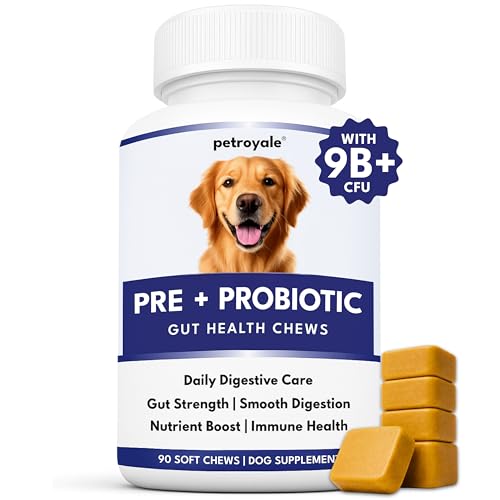 Image of Petroyale Dog Pre+ Probiotic & Prebiotic Chews - Probiotics for Dogs - Dog Gut Health Supplement - Relieves Diarrhea, Improves Digestion & Immunity (90 Soft Chew)