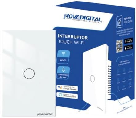 Interruptor Touch Led 1 Botão Lite Wi-fi Novadigital Smart Home G...