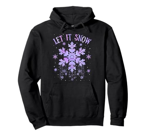 Let It Snow Tie Dye Snowflake Snow Day Supporter Christmas Pullover Hoodie