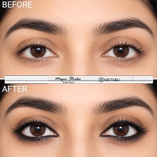 Image of Magic Stroke Kohl Kajal Pencil - Brown | Waterproof, Smudge Proof, Kajal with Free Sharpener, Matte Finish, 18H Long Lasting Eye Kajal Pencil, One Swipe Application with with Shea Butter & Vitamin E | 1.5g