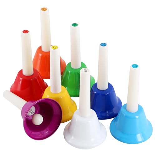 Eastrock Handbells Hand Bells Set 8 Note Musical Bells for Adults Used for Festival Church Chorus Wedding Party