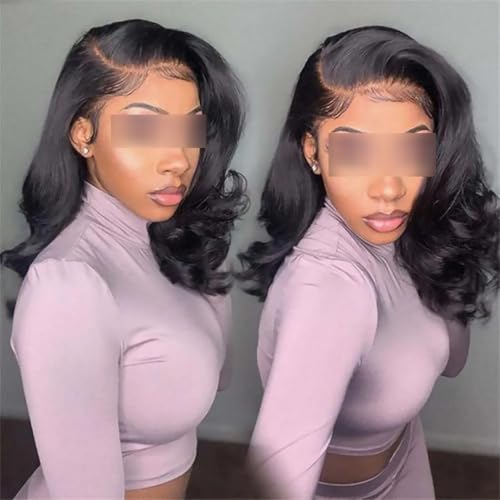 Perruque bob corta ondulée lace front 13x4 pour cacher la perte de cheveux - 3