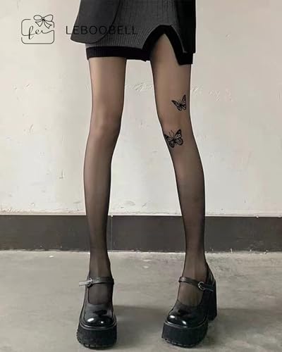 Womens Sexy Ultra-thin Stockings Jacquard Patterned Tights Leopard Black Silk Pantyhose One Size US S-M Party2