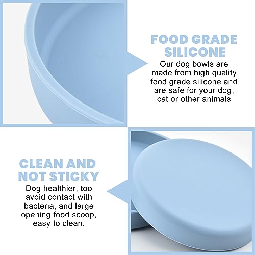 3 Pcs Katzennapf, Futternapf Katze, Silikonnapf Breit, Rutschfester Trinknapf für Trockenfutter und Nassfutter, Flacher Design, Multifunktionales Futternapf für Katzen und Hunde