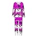 Womens Christmas Pajama Sets Long Sleeve Printed Crew Neck Shirts Pants Sleepwear Suit Fashion Comfy Festival Pajama Hot Pink
